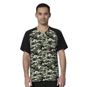 Carhartt Men's Micro Ripstop Print Block Scrub Top camo black small